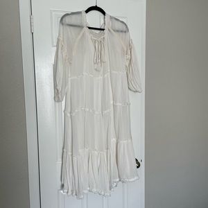 Free people look-a-like White midi dress
